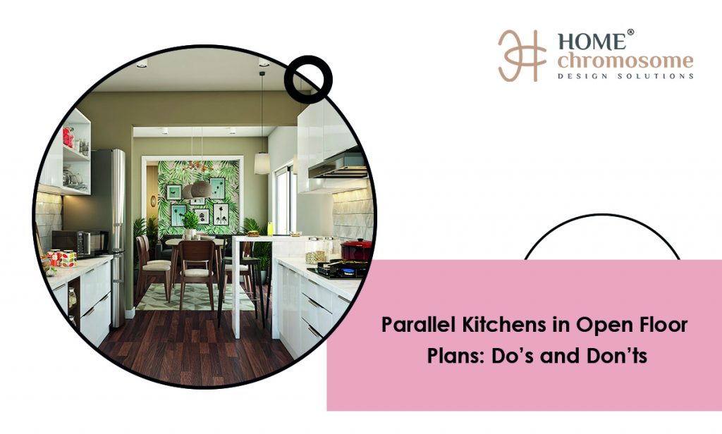 parallel kitchen interior