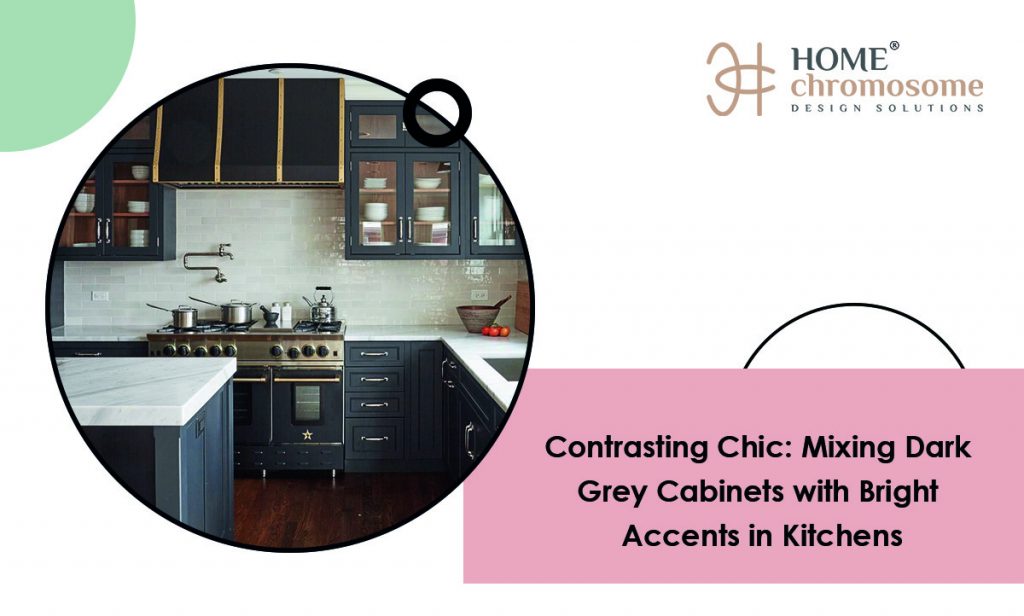 dark grey modular kitchen